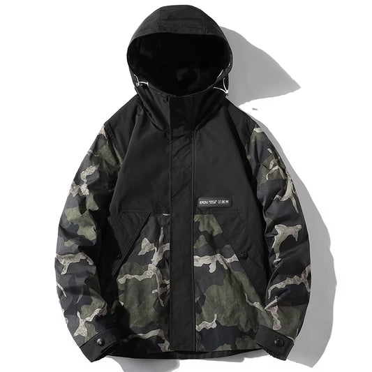Men Bomber Jacket Chaqueta 2026 Hooded Camouflage Casual Windbreaker Steetwear Outwear