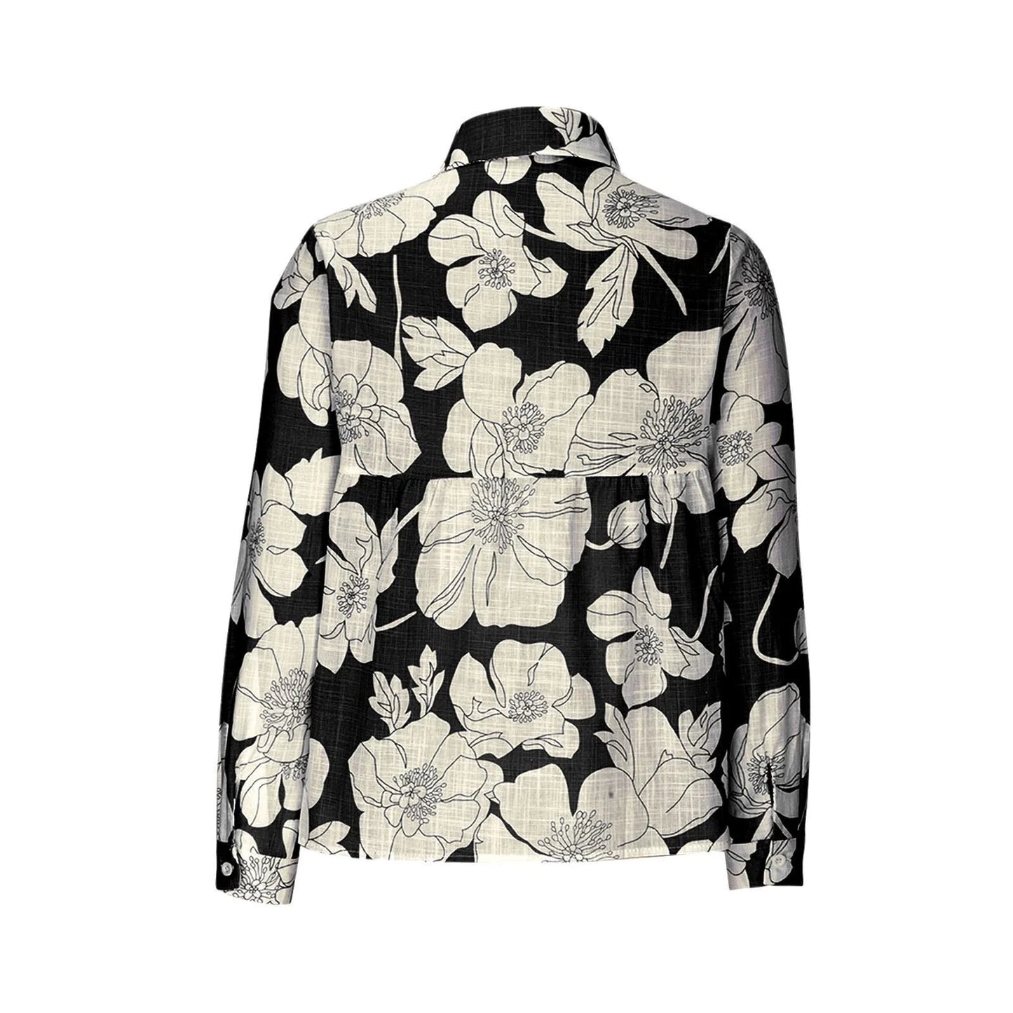 Sunflower Print Button up Shirt Women Lapel V Neck Long Sleeve Button down Blouses Tops Casual Cotton Linen T-Shirts